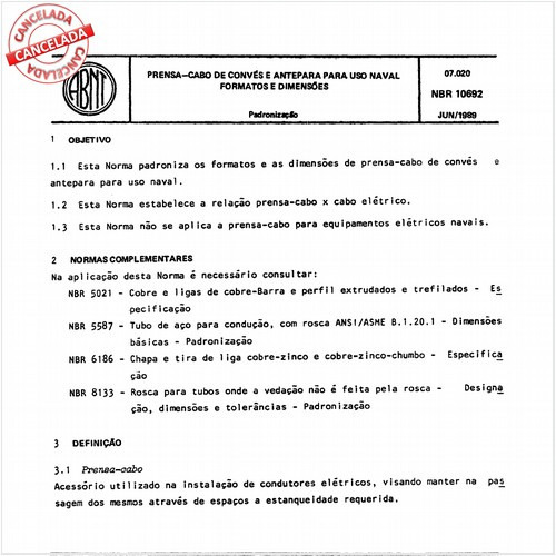 Prensa-cabo de convés e antepara para uso naval - Formatos e dimensões