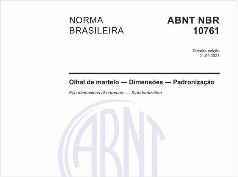 Olhal de martelo — Dimensões — Padronização