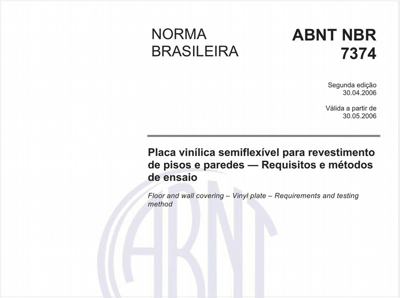 Placa vinílica semiflexível para revestimento de pisos e paredes - Requisitos e métodos de ensaio