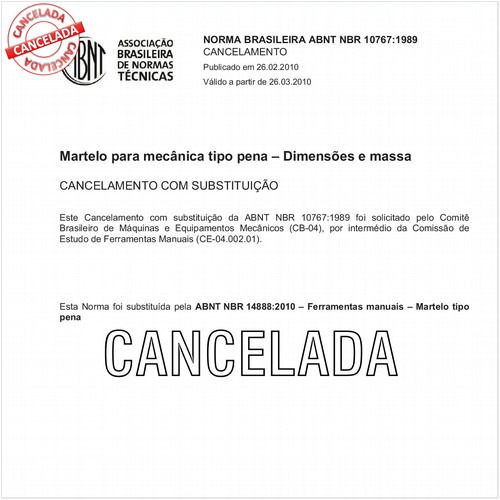 Martelo para mecânica tipo pena - Dimensões e massa