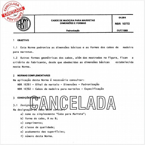 Cabos de madeira para marretas - Dimensões e formas