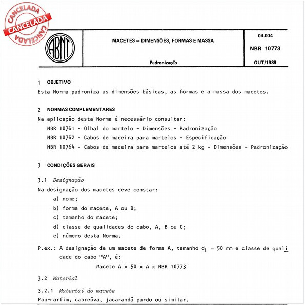 Macetes - Dimensões, formas e massa
