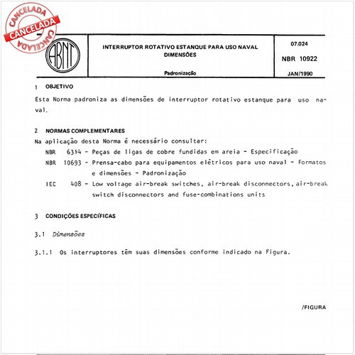 Interruptor rotativo estanque para uso naval - Dimensões