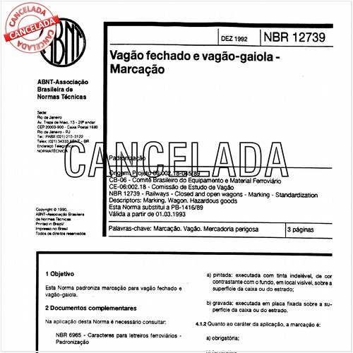 Vagão fechado e vagão-gaiola - Marcação