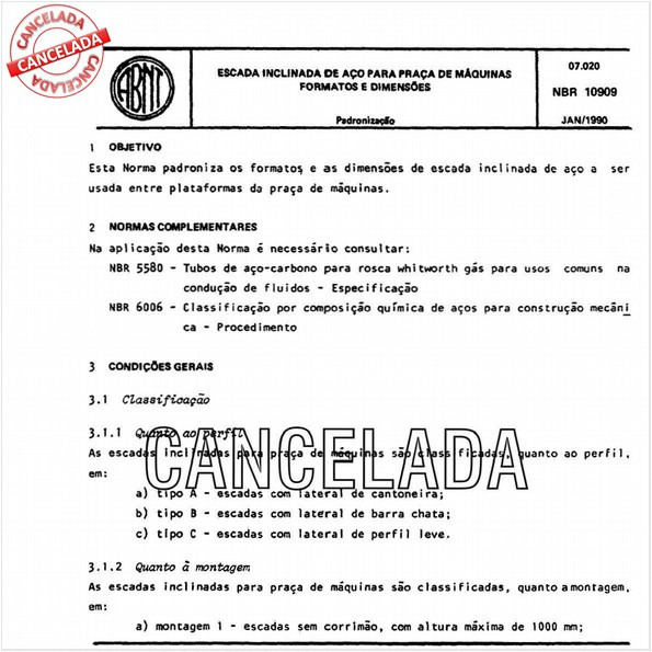 Escada inclinada de aço para praça de máquinas - Formatos e dimensões