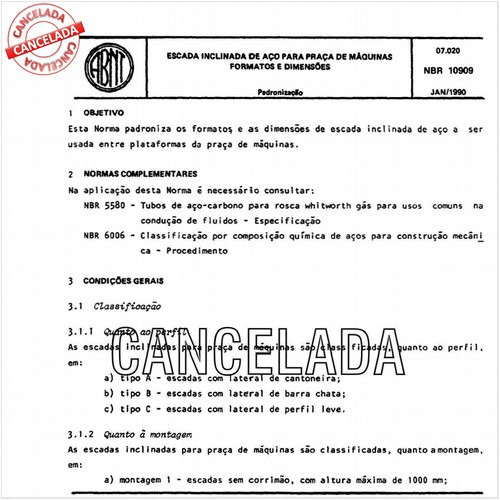 Escada inclinada de aço para praça de máquinas - Formatos e dimensões