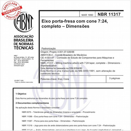 Eixo porta-fresa com cone 7:24, completo - Dimensões