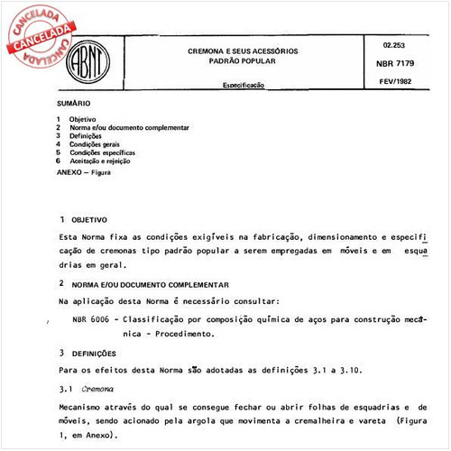 Cremona e seus acessórios - Padrão popular