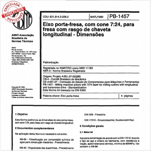 Eixo porta-fresa, com cone 7:24, para fresa com rasgo de chaveta longitudinal - Dimensões