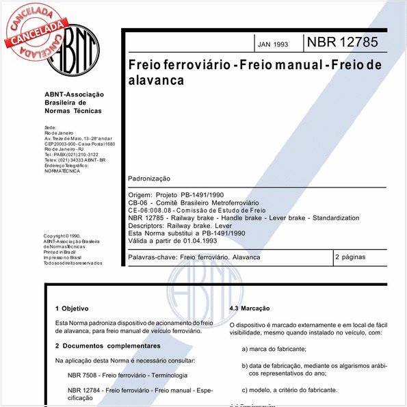 Freio ferroviário - Freio manual - Freio de alavanca