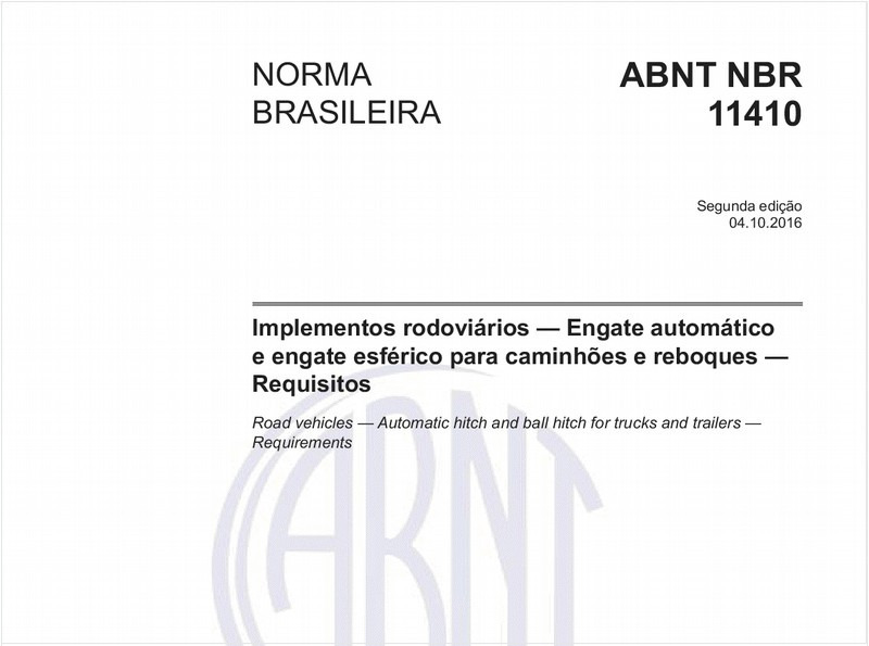 Implementos rodoviários — Engate automático e engate esférico para caminhões e reboques — Requisitos