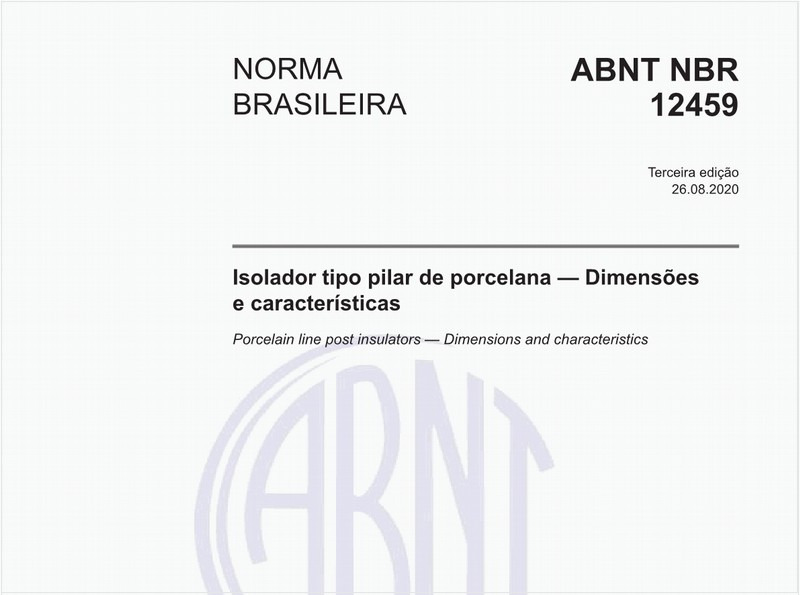 Isolador tipo pilar de porcelana — Dimensões e características