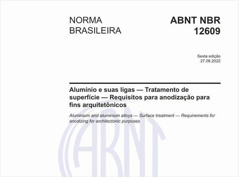 Alumínio e suas ligas - Tratamento de superfície - Requisitos para anodização para fins arquitetônicos