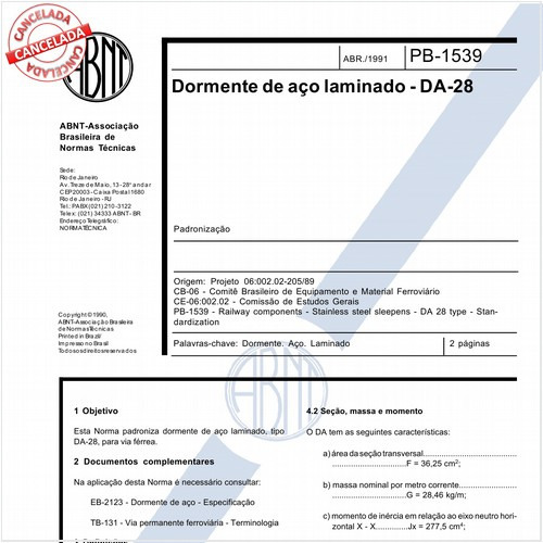 Dormente de aço laminado - DA-28