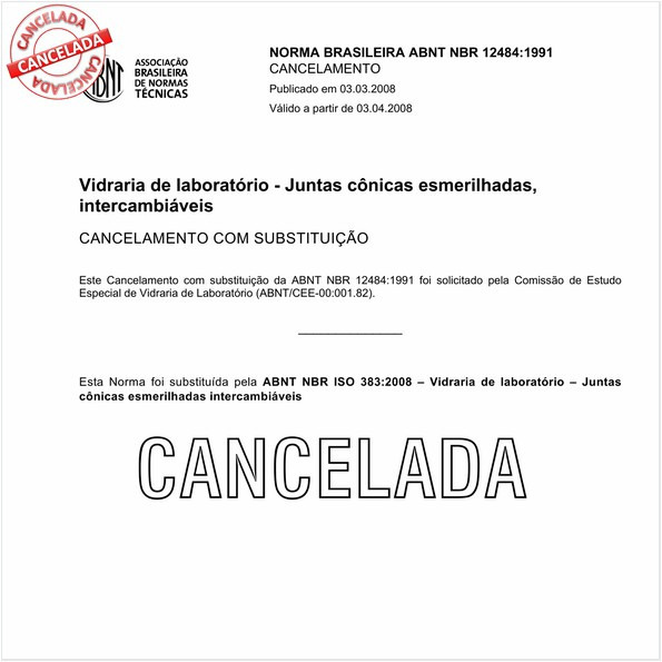 Vidraria de laboratório - Juntas cônicas esmerilhadas, intercambiáveis