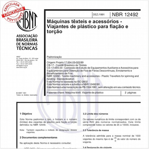 Máquinas têxteis e acessórios - Viajantes de plástico para fiação e torção