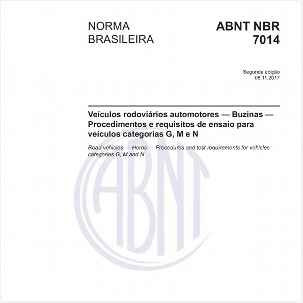 Veículos rodoviários automotores - Buzinas - Procedimentos e requisitos de ensaio para veículos categorias G, M e N