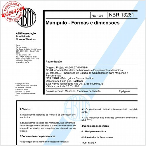 Manípulo - Formas e dimensões