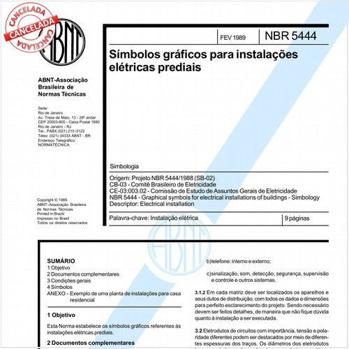 Símbolos gráficos para instalações elétricas prediais