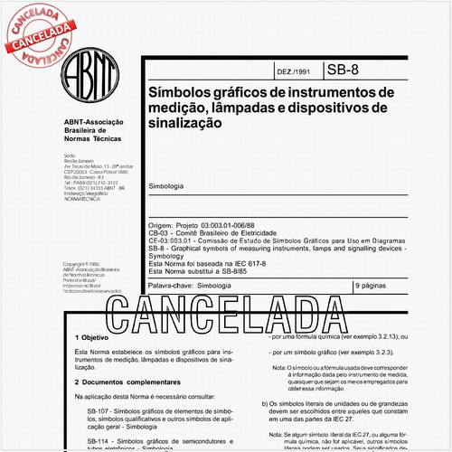 Símbolos gráficos de instrumentos de medição, lâmpadas e dispositivos de sinalização