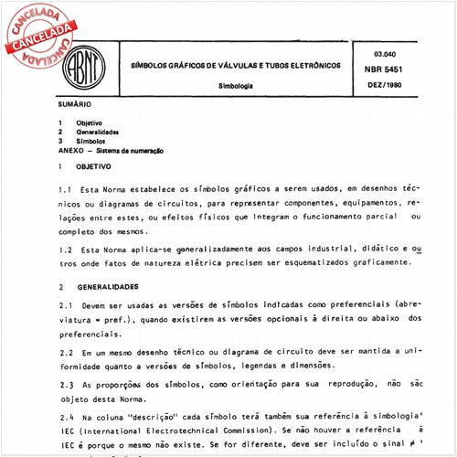 Símbolos gráficos de válvulas e tubos eletrônicos