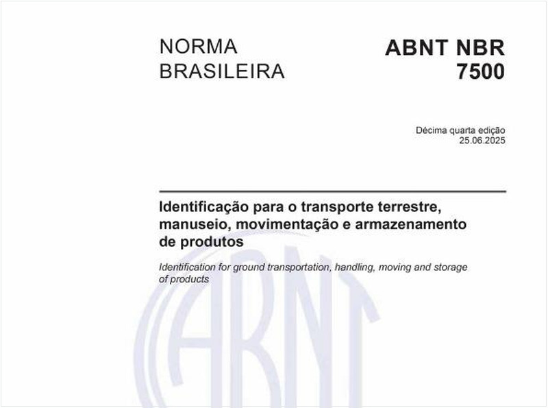 Identificação para o transporte terrestre, manuseio, movimentação e armazenamento de produtos