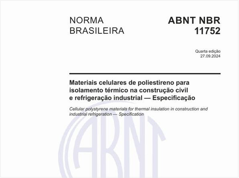 Materiais celulares de poliestireno para isolamento térmico na construção civil e refrigeração industrial — Especificação