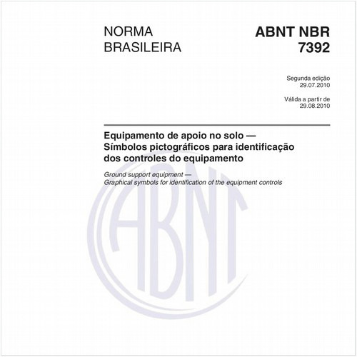 Equipamento de apoio no solo - Símbolos pictográficos para identificação dos controles do equipamento