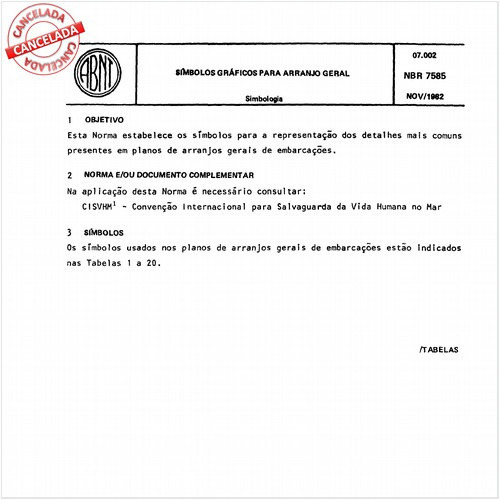 Símbolos gráficos para arranjo geral