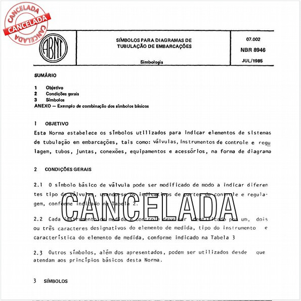 Símbolos para diagramas de tubulação de embarcações