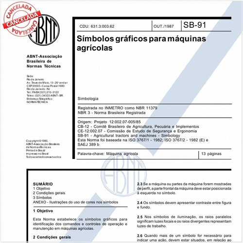 Símbolos gráficos para máquinas agrícolas