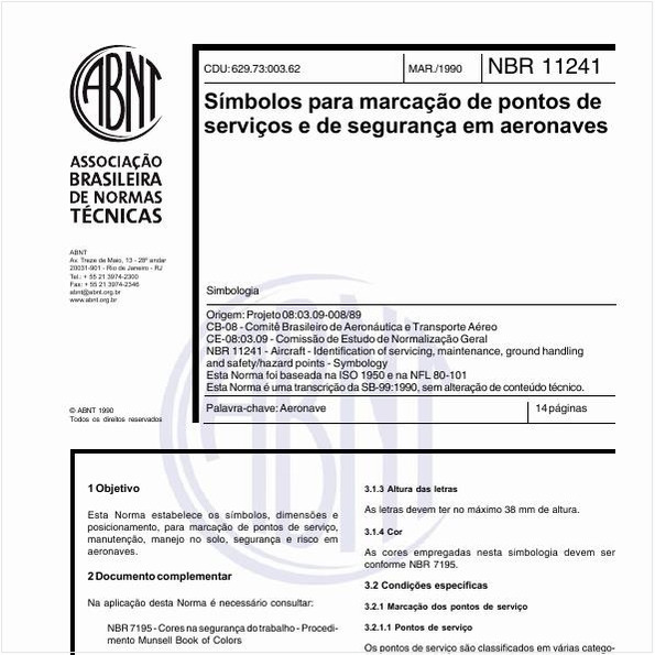 Símbolos para marcação de pontos de serviços e de segurança em aeronaves - Simbolo