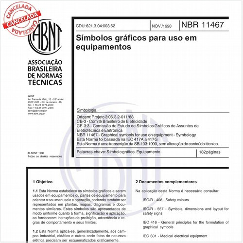 Símbolos gráficos para uso em equipamentos