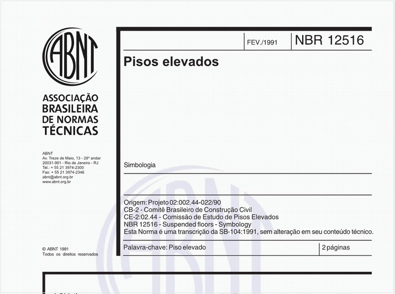 Pisos elevados - Simbologia