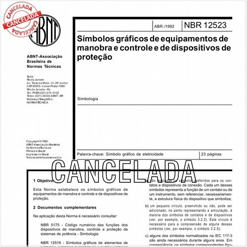 Símbolos gráficos de equipamentos de manobra e controle e de dispositivos de proteção