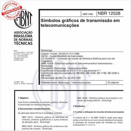Símbolos gráficos de transmissão em telecomunicações