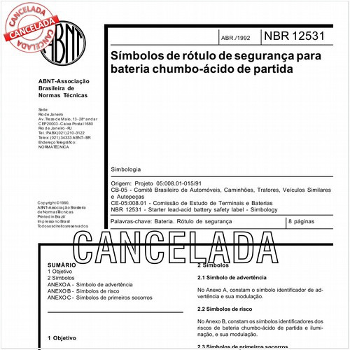 Símbolos de rótulo de segurança para bateria chumbo-ácido de partida