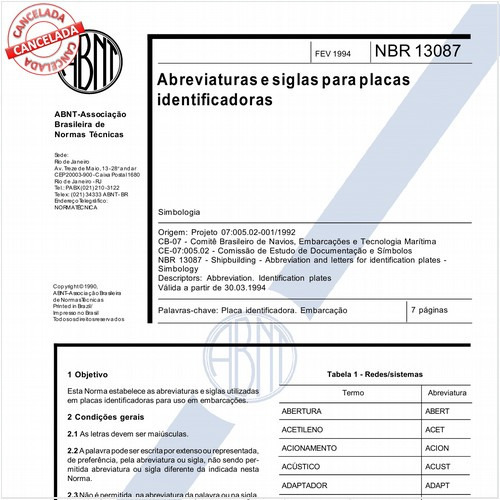 Abreviaturas e siglas para placas identificadoras