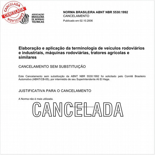 Elaboração e aplicação da terminologia de veículos rodoviários e industriais, máquinas rodoviárias, tratores agrícolas e similares