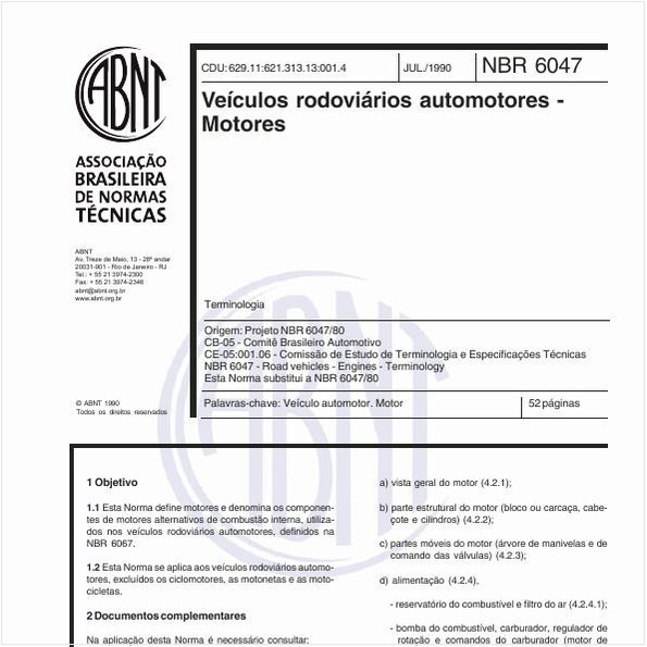 Veículos rodoviários automotores - Motores
