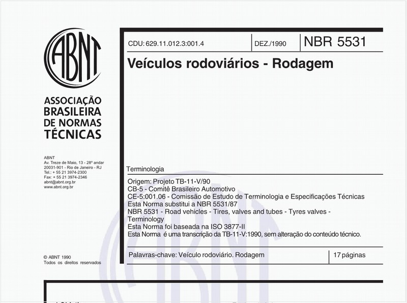 Veículos rodoviários - Rodagem