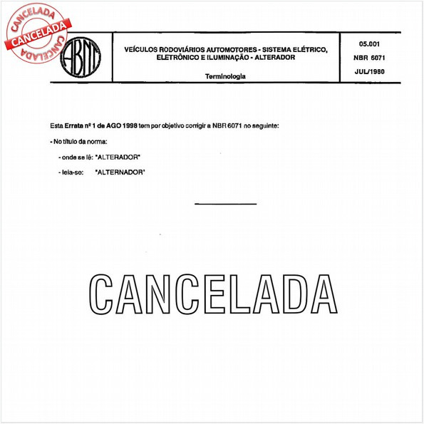 Veículos rodoviários automotores - Sistema elétrico, eletrônico e iluminação - Alternador