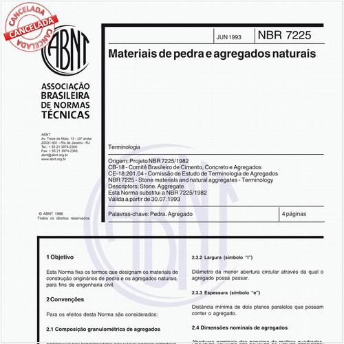 Materiais de pedra e agregados naturais