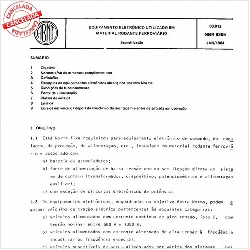 Equipamento eletrônico utilizado em material rodante ferroviário