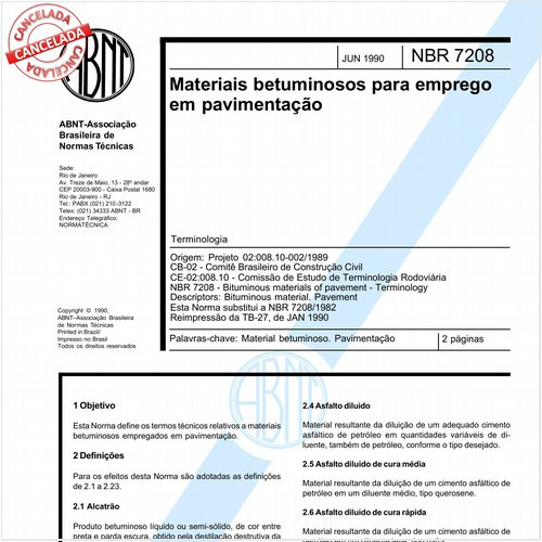 Materiais betuminosos para emprego em pavimentação