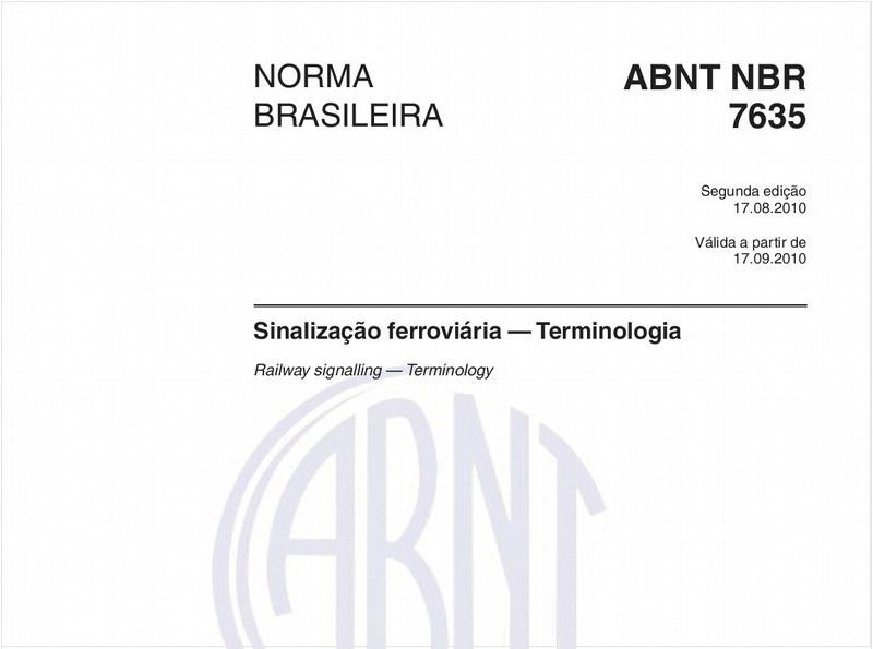 Sinalização ferroviária — Terminologia