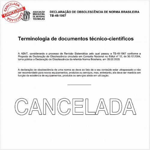 Terminologia de documentos técnico-científicos