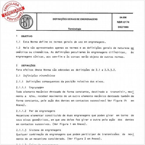 Definições gerais de engrenagens