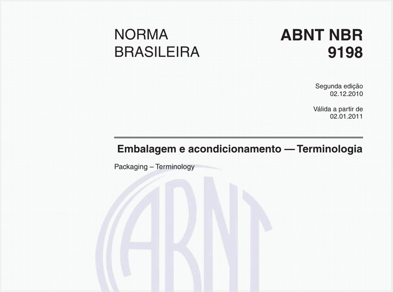 Embalagem e acondicionamento — Terminologia
