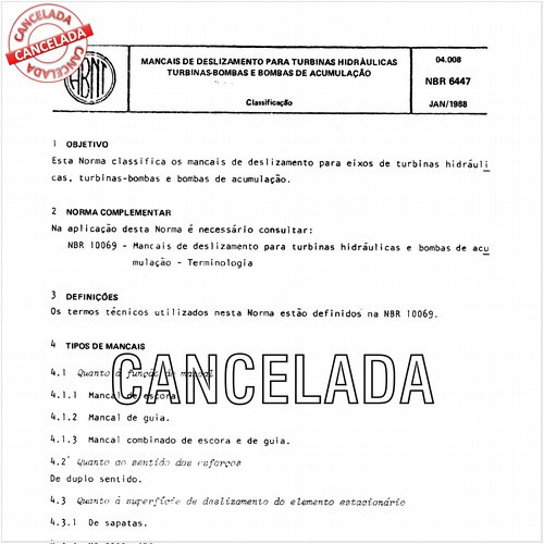 Mancais de deslizamento para turbinas hidráulicas, turbinas-bombas e bombas de acumulação